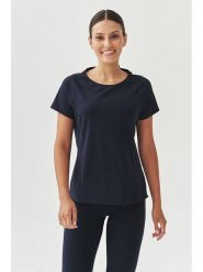 TATUUM Koszulka w kolorze granatowym rozmiar: S. Niebieskie koszulki damskie TATUUM, s, bez wzorów, bez kołnierzyka, bez ramiączek. Za 74.95 zł.