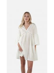 Barts Sukienka "Jimedai" w kolorze kremowym rozmiar: onesize. Brązowe sukienki damskie Barts, bez wzorów, z bawełny, bez ramiączek. Za 109.95 zł.