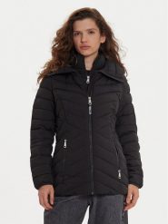DKNY Kurtka zimowa DLEMPN45 Czarny Regular Fit. Czarne kurtki damskie DKNY, na zimę, xl, bez wzorów, z syntetyku, bez kaptura. Za 469.99 zł.