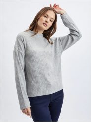 Orsay Sweter w kolorze jasnoszarym rozmiar: M. Szare swetry klasyczne damskie Orsay, m, ze splotem, bez kołnierzyka. Za 48.28 zł.