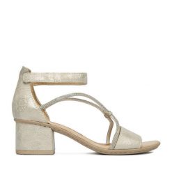 Sandały Rieker. Szare sandały damskie Rieker, bez wzorów, bez obcasa, na słupku, bez zapięcia. Za 319.99 zł.