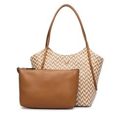 Torebka Guess. Brązowe shopper bag Guess, bez dodatków. Za 719.99 zł.