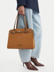 Nine West Torebka CEO-MODERN GRACE-LDA9516 Brązowy jasny. Brązowe torebki klasyczne damskie Nine West, z materiału, bez dodatków. Za 279.99 zł.