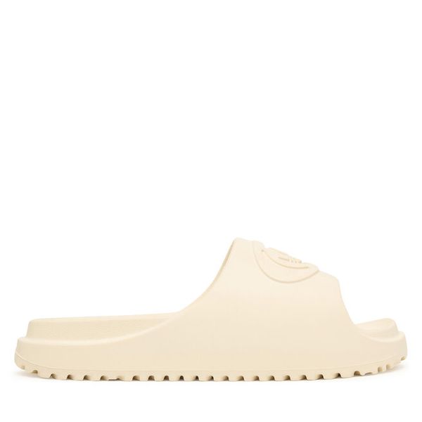 Klapki adidas. Białe klapki damskie Adidas, bez wzorów, bez obcasa, bez zapięcia. Za 179.99 zł.