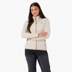 Bluza polarowa turystyka damska Swedemount Stryn Fleece szybkoschnąca. Białe bluzy damskie SWEDEMOUNT, na zimę, bez wzorów, z polaru, bez kaptura. Za 125.00 zł.