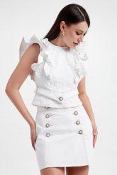 Bluzka damska CUSTOMMADE. Bluzki damskie Custommade, xs, bez wzorów, bez kołnierzyka, bez ramiączek. W wyprzedaży za 550.67 zł.