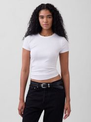 GAP Koszulka w kolorze białym rozmiar: S. Białe bluzki damskie GAP, s, bez wzorów, bez kołnierzyka, bez ramiączek. Za 66.31 zł.