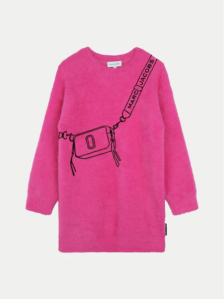 Marc Jacobs Sukienka dzianinowa W60386 M Różowy Regular Fit. Czerwone sukienki dziewczęce Marc Jacobs, bez wzorów, z dzianiny, bez ramiączek, proste. Za 349.99 zł.