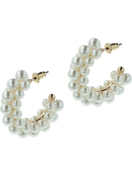 Otazu Pozłacane kolczyki-półkreole z kryształami Swarovski rozmiar: onesize. Białe kolczyki damskie Otazu, z perłą, pozłacane. Za 100.99 zł.