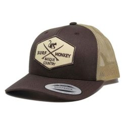 Czapka Trucker - 6 Paneli / Rozmiar uniwersalny (Brązowy/Czarny). Brązowe czapki z daszkiem damskie SURF MONKEY, z aplikacjami. Za 179.95 zł.