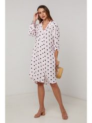 Lin Passion Lniana sukienka w kolorze jasnoróżowym rozmiar: 40/42. Różowe sukienki damskie Lin Passion, bez wzorów, ze lnu, klasyczne, bez ramiączek. Za 173.99 zł.