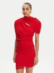 JACQUEMUS Sukienka koktajlowa 24H251DR130-1555 Czerwony Regular Fit. Czerwone sukienki damskie JACQUEMUS, bez wzorów, z syntetyku, wizytowe, bez ramiączek. Za 4,619.00 zł.