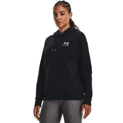 Damska polarowa bluza z kapturem Under Armour Essential w kolorze czarnym. Białe bluzy damskie Under Armour, m, bez wzorów, z bawełny, z kapturem. Za 350.99 zł.