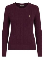 U.S. Polo Assn. Sweter w kolorze ciemnofioletowym rozmiar: S. Różowe swetry klasyczne damskie U.S. Polo Assn., s, z bawełny, bez kołnierzyka. Za 135.95 zł.