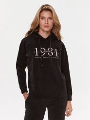 Guess Bluza Aleta V3BQ01 KBC00 Czarny Regular Fit. Czarne bluzy damskie Guess, s, z aplikacjami, z syntetyku, bez kaptura. Za 429.99 zł.