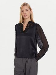 TWINSET Bluzka 252TT2243 Czarny Regular Fit. Czarne bluzki damskie Twinset, bez wzorów, z wiskozy, bez kołnierzyka, bez ramiączek. Za 1,259.00 zł.