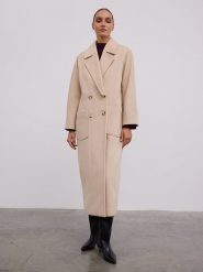 BGN Płaszcz przejściowy w kolorze beżowym rozmiar: 36. Brązowe płaszcze damskie BGN, bez wzorów, z wełny, bez kaptura. Za 394.38 zł.