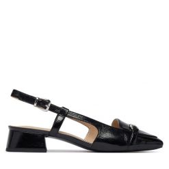 Czółenka Caprice. Czarne czółenka damskie Caprice, bez wzorów, bez obcasa. Za 399.99 zł.