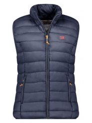 Geographical Norway Kamizelka pikowana "Vatikolor" w kolorze granatowym rozmiar: L. Niebieskie kamizelki damskie Geographical Norway, l, bez wzorów, bez kaptura. Za 85.95 zł.