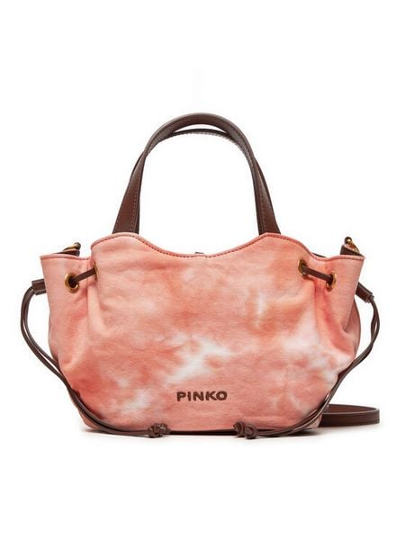 Pinko Torebka Pagoda Small Shopper PE 24 PLTT 102910 A1MB Pomarańczowy. Brązowe shopper bag Pinko, bez wzorów, z materiału, bez dodatków. Za 549.99 zł.