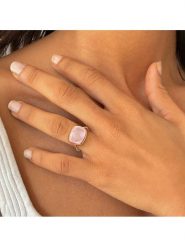 OR Carats Złoty pierścionek z kamieniem szlachetnym rozmiar: 60. Różowe pierścionki damskie OR Carats, z kwarcem, złote. Za 869.99 zł.