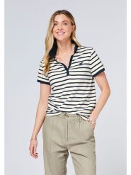 Polo Sylt Koszulka polo w kolorze biało-granatowym rozmiar: XXL. Białe bluzki damskie Polo Sylt, xxl, bez wzorów, z bawełny, bez kołnierzyka, bez ramiączek. Za 83.42 zł.