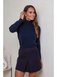 Soft Cashmere Kaszmirowy golf w kolorze granatowym rozmiar: XL. Niebieskie golfy damskie Soft Cashmere, xl, bez wzorów, z kaszmiru, bez ramiączek. Za 264.77 zł.