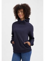 TRAVELIN' Bluza "Maren" w kolorze granatowym rozmiar: L. Niebieskie bluzy damskie Travelin', l, z aplikacjami, ze skóry, z kapturem. Za 188.85 zł.