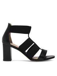 Lasocki Sandały WYL3119-1Z Czarny. Czarne sandały damskie Lasocki, bez wzorów, z materiału, bez obcasa, na słupku, bez zapięcia. Za 229.99 zł.