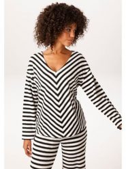 Aniston Bluza w kolorze czarno-białym rozmiar: 48. Białe bluzy damskie Aniston, bez wzorów, bez kaptura. Za 130.99 zł.