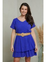 Curvy Lady Sukienka w kolorze niebieskim rozmiar: 44/46. Niebieskie sukienki damskie Curvy Lady, bez wzorów, klasyczne, bez ramiączek. Za 167.28 zł.