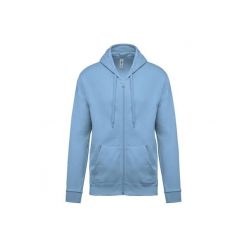 Bluza z kapturem i zamkiem błyskawicznym Kariban. Niebieskie bluzy damskie KARIBAN, uniwersalny, bez wzorów, z bawełny, z kapturem. Za 195.50 zł.