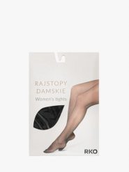 Czarne rajstopy damskie 30 DEN. Czarne rajstopy Ryłko, bez wzorów, z bawełny. W wyprzedaży za 29.99 zł.