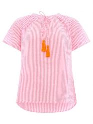 Zwillingsherz Bluzka "Neon Stripes" w kolorze jasnoróżowym rozmiar: S/M. Różowe bluzki damskie Zwillingsherz, m, bez wzorów, z wiskozy, bez kołnierzyka, bez ramiączek. Za 99.80 zł.