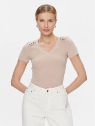 Marciano Guess Sweter Teti 4RGR11 5613Z Beżowy Regular Fit. Brązowe swetry klasyczne damskie Marciano Guess, xxs, z wiskozy, bez kołnierzyka. Za 699.99 zł.
