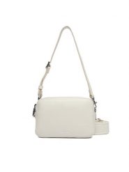 Calvin Klein Torebka Webbing Double Strap Camera Bag LV04F3165G Biały. Białe torebki klasyczne damskie Calvin Klein, ze skóry, bez dodatków. Za 409.99 zł.