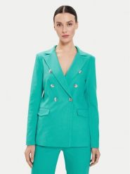 Morgan Marynarka 241-VACI.F Turkusowy Regular Fit. Niebieskie marynarki i żakiety damskie Morgan, bez wzorów, z bawełny. Za 499.99 zł.