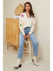 Soft Cashmere Kardigan w kolorze beżowym rozmiar: 38/40. Brązowe kardigany damskie Soft Cashmere, z aplikacjami, z kaszmiru. Za 104.99 zł.