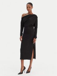 Rinascimento Sukienka koktajlowa CFC0126544003 Czarny Slim Fit. Czarne sukienki damskie Rinascimento, bez wzorów, z syntetyku, wizytowe, bez ramiączek. Za 579.99 zł.