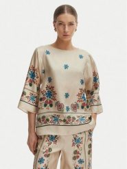 Weekend Max Mara Bluzka Samba 2615111062 Écru Loose Fit. Białe bluzki damskie Weekend Max Mara, bez wzorów, z jedwabiu, bez kołnierzyka, bez ramiączek. Za 1,419.00 zł.