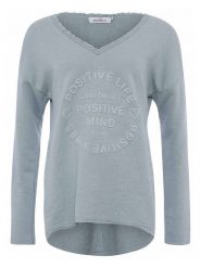 Zwillingsherz Sweter "Positive Mind" w kolorze szarym rozmiar: S/M. Szare swetry klasyczne damskie Zwillingsherz, m, bez kołnierzyka. Za 140.53 zł.