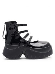 Jenny Fairy Półbuty Ginnie WYL3726-1 Czarny. Czarne półbuty damskie Jenny Fairy, bez wzorów, ze skóry, bez obcasa, na płaskiej podeszwie, bez zapięcia. Za 169.99 zł.