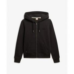 Bluza damska z kapturem Superdry Vintage Metallic. Czarne bluzy damskie Superdry, bez wzorów, z kapturem. Za 353.95 zł.