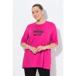 Damskie Długa bluzka funkcyjna krój trapezowy okrągły dekolt rękaw 1/2. Czerwone koszulki sportowe damskie Ulla Popken, plus size, bez wzorów, z elastanu, bez ramiączek. Za 199.99 zł.