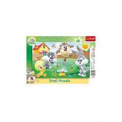 Trefl Puzzle ramkowe 15 el. Zabawa w ogrodzie. Zielone bez kategorii Trefl, z motywem z bajki. Za 9.89 zł.