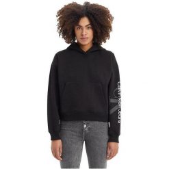 Bluza z kapturem Calvin Klein Full Sleeve Printed, Kobiety. Czarne bluzy damskie Calvin Klein, m, bez wzorów, z bawełny, z kapturem. Za 490.00 zł.