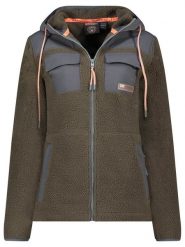 Geographical Norway Kurtka polarowa "Toulouse" w kolorze oliwkowo-antracytowym rozmiar: XXL. Brązowe kurtki damskie Geographical Norway, xxl, bez wzorów, z polaru, bez kaptura. Za 188.40 zł.