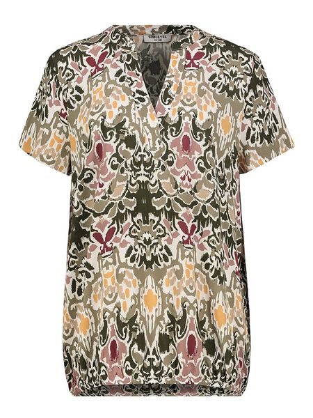 Sublevel Bluzka w kolorze oliwkowo-szaroróżowym rozmiar: S. Zielone bluzki damskie Sublevel, s, bez wzorów, z wiskozy, klasyczne, bez kołnierzyka, bez ramiączek. Za 30.78 zł.