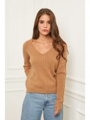 L'armoire de Suzette Sweter w kolorze karmelowym rozmiar: 38/40. Brązowe swetry klasyczne damskie L'armoire de Suzette, l, z kaszmiru, bez kołnierzyka. Za 140.53 zł.