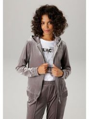Aniston Bluza w kolorze srebrnym rozmiar: 40. Szare bluzy damskie Aniston, bez wzorów, prążkowane, bez kaptura. Za 70.24 zł.